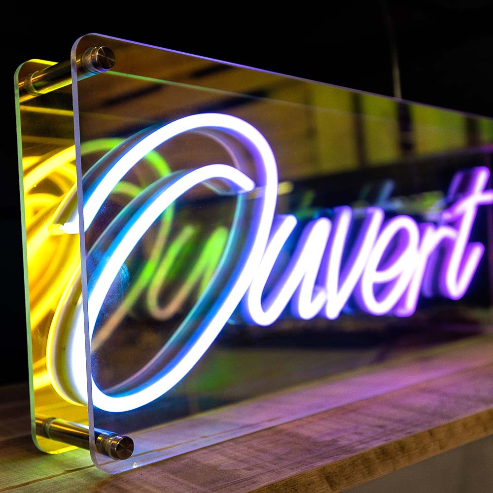 Enseigne néon LED irisée avec effets arc-en-ciel