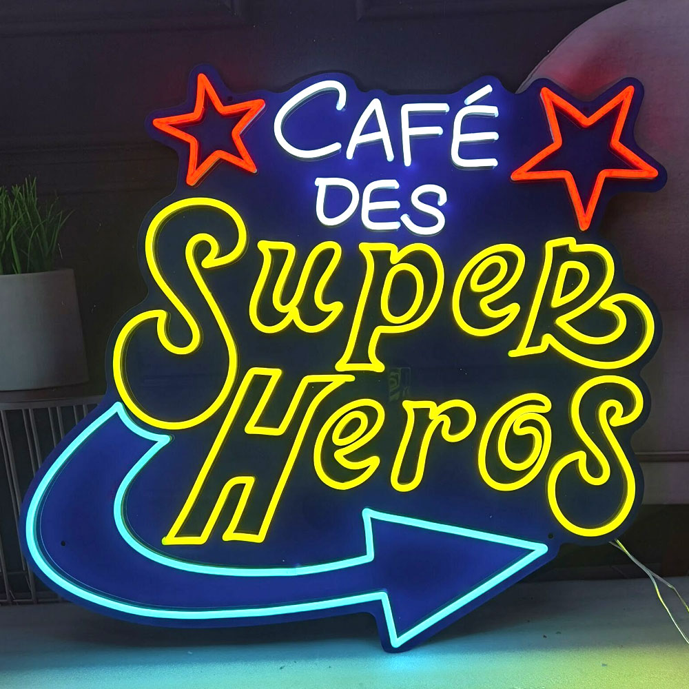 Personnalisée et multicolore cette enseigne en met plein la vue